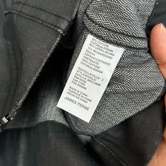 James Perse L Men’s Black Coated Cotton Jean Jacket Utility Denim Zip Front $395 - Picture 9 of 13